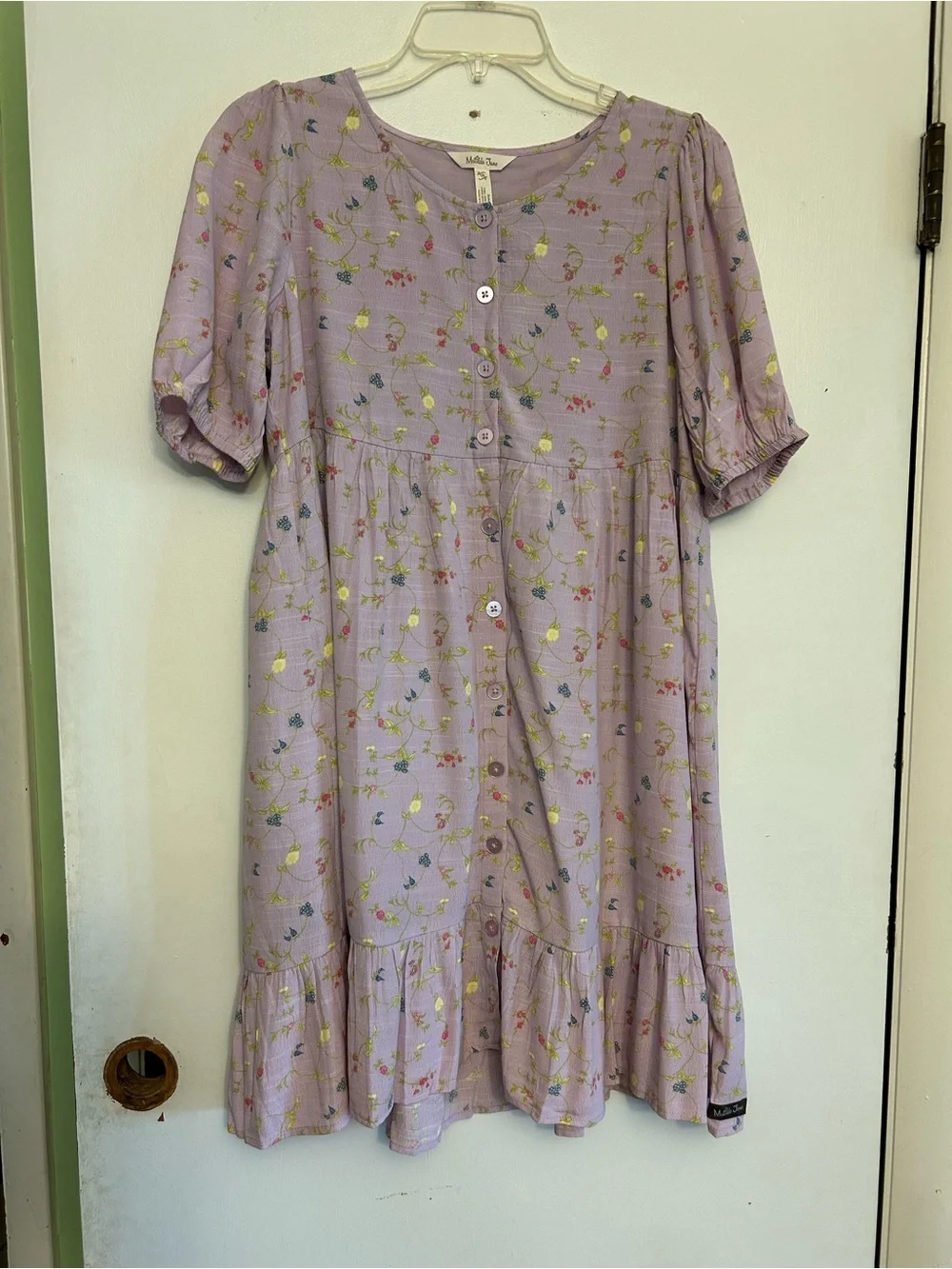 Matilda Jane Lavender Floral Puff-Sleeve Dress